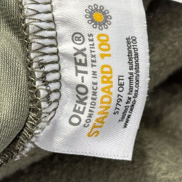 Lands' End Pullover Mens 2XL Green White Fleece Quarter Snap Neck Colorblock - Picture 9 of 12